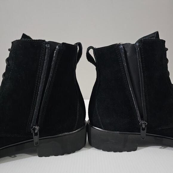 NEW Munro Finnley Ankle Bootie Womens 8 SUPER SLIM Black Suede Lace Up Comfort - Picture 4 of 15